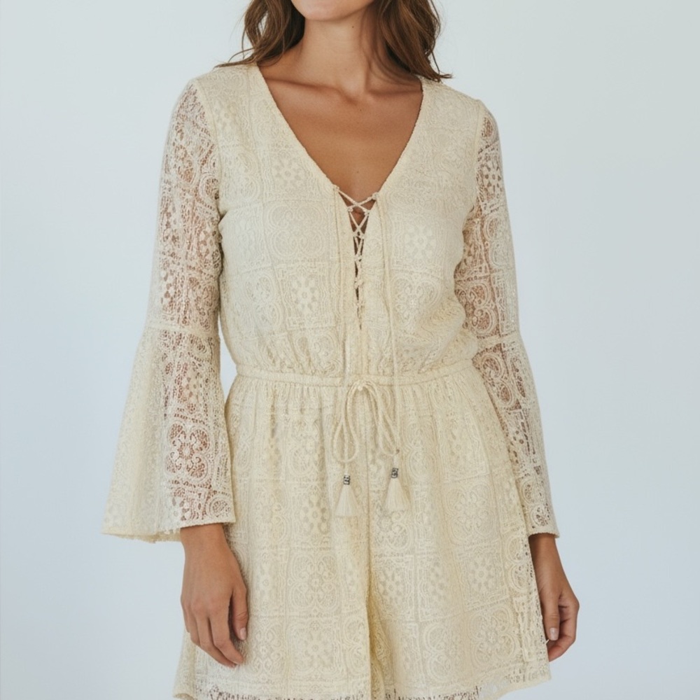 American Eagle Outfitters Ivory Lace Dress